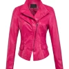 womens-stylish-pink-faux-leather-jacket
