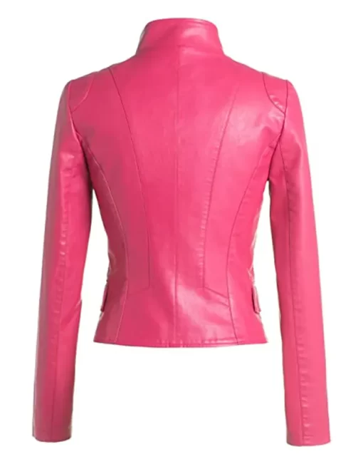 womens-stylish-pink-faux-leather-jacket