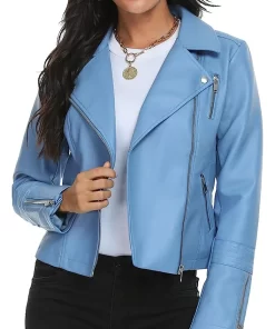 womens-vegan-blue-faux-leather-jacket