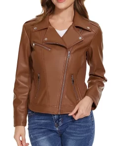 womens-vegan-dark-brown-faux-leather-jacket