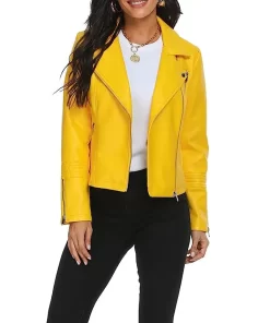 womens-vegan-yellow-faux-leather-jacket