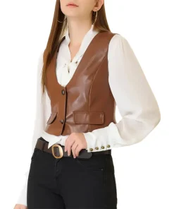 womens-versatile-racerback-brown-faux-leather-vest