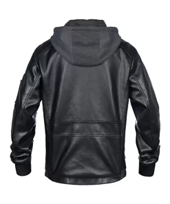 mens-black-faux-leather-bomber-jacket-with-removable-hood