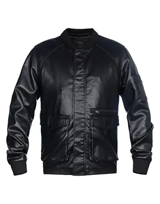 mens-black-faux-leather-bomber-jacket-with-removable-hood