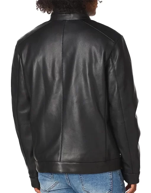 mens-casual-black-faux-leather-jacket
