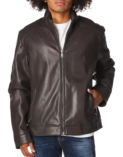 mens-casual-brown-faux-leather-jacket