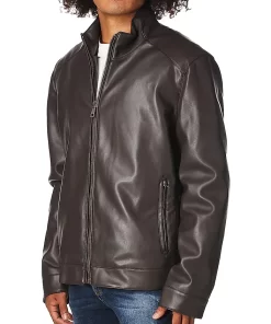 mens-casual-brown-faux-leather-jacket