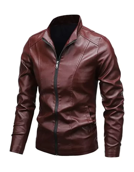 mens-casual-slim-fit-maroon-faux-leather-jacket
