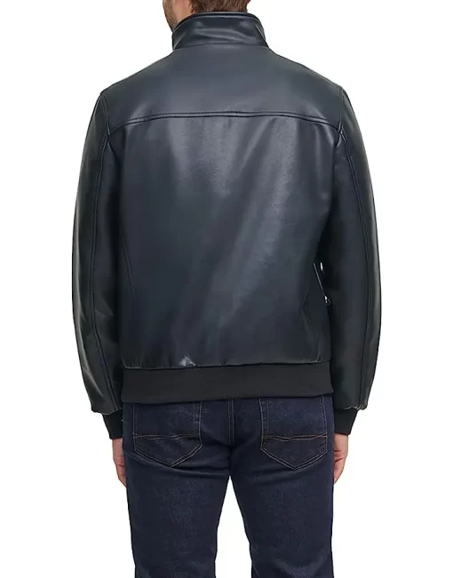 mens-casual-wear-black-faux-leather-bomber-jacket