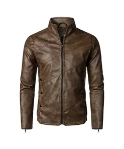 mens-fashionable-brown-faux-leather-jacket