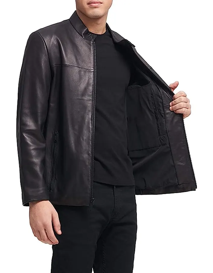 Men's Modern Black Faux Leather Racer Jacket 4 mens-modern-black-faux-leather-racer-jacket