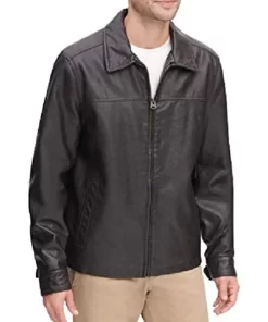 mens-shirt-collar-dark-brown-faux-leather-jacket