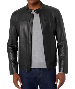 mens-snap-tab-collar-black-faux-leather-jacket