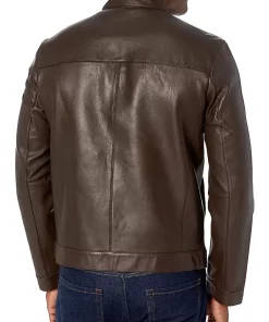 mens-snap-tab-collar-dark-brown-faux-leather-jacket