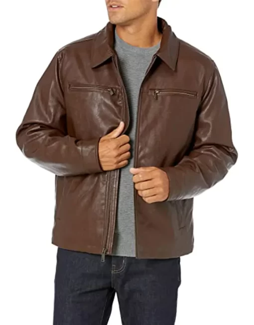 mens-zipper-pocket-brown-faux-leather-jacket