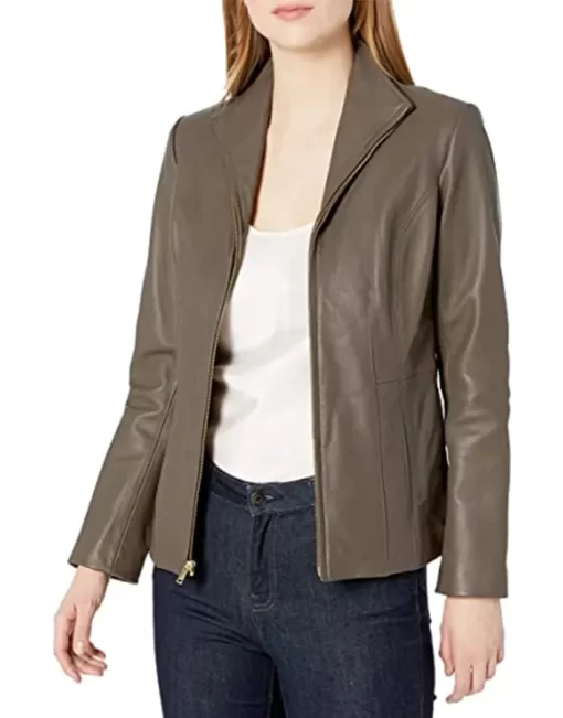 womens-ash-grey-faux-leather-wing-collared-jacket