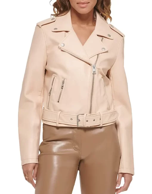 womens-beige-faux-leather-belted-motorcycle-jacket