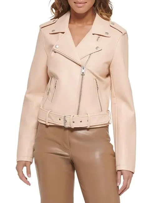 womens-beige-faux-leather-belted-motorcycle-jacket
