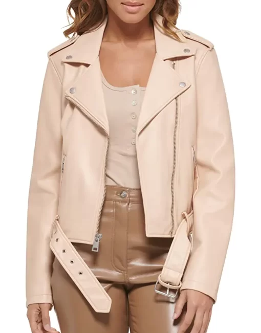 womens-beige-faux-leather-belted-motorcycle-jacket