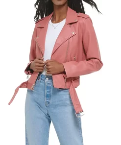 womens-belted-chocolate-pink-faux-leather-motorcycle-jacket