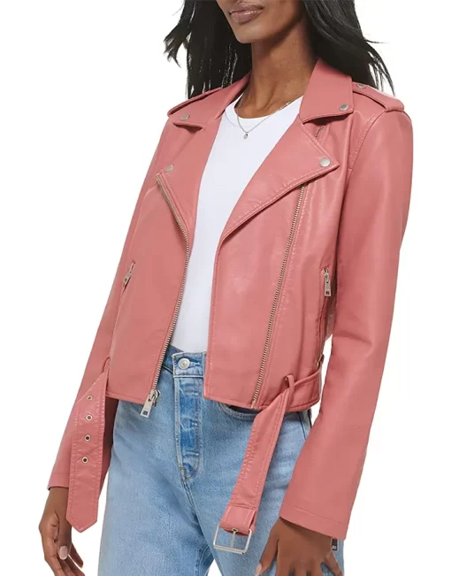 womens-belted-chocolate-pink-faux-leather-motorcycle-jacket