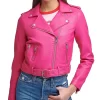 womens-belted-dark-pink-faux-leather-motorcycle-jacket