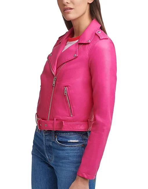 womens-belted-dark-pink-faux-leather-motorcycle-jacket