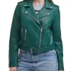 womens-belted-green-faux-leather-motorcycle-jacket