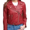 womens-belted-red-faux-leather-motorcycle-jacket