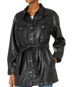 womens-black-faux-leather-belted-shirt-jacket