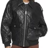 womens-black-faux-leather-diamond-quilt-bomber-jacket