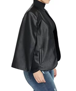 womens-black-faux-leather-open-front-jacket