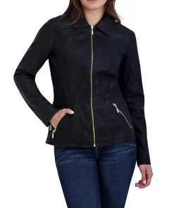 womens-black-faux-leather-shirt-collar-biker-jacket