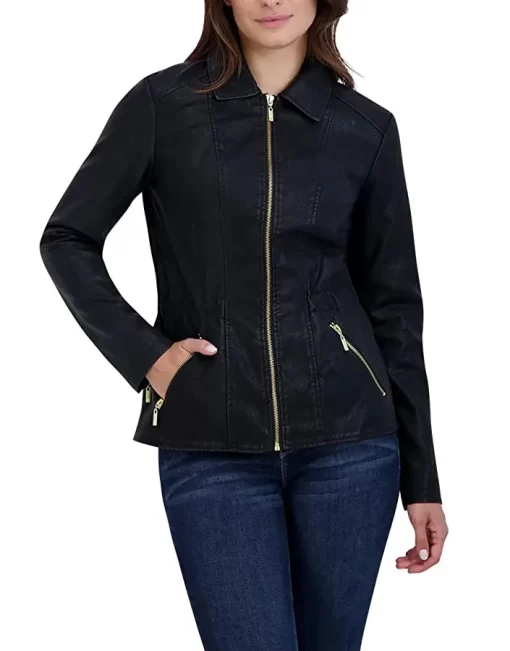 womens-black-faux-leather-shirt-collar-biker-jacket