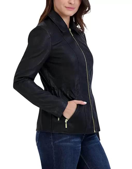 womens-black-faux-leather-shirt-collar-biker-jacket