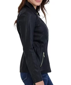 womens-black-faux-leather-shirt-collar-biker-jacket