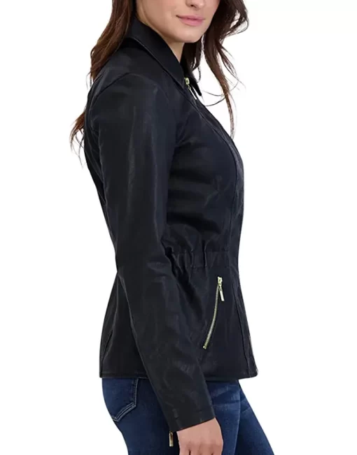 womens-black-faux-leather-shirt-collar-biker-jacket