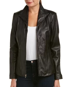 womens-black-faux-leather-wing-collared-jacket