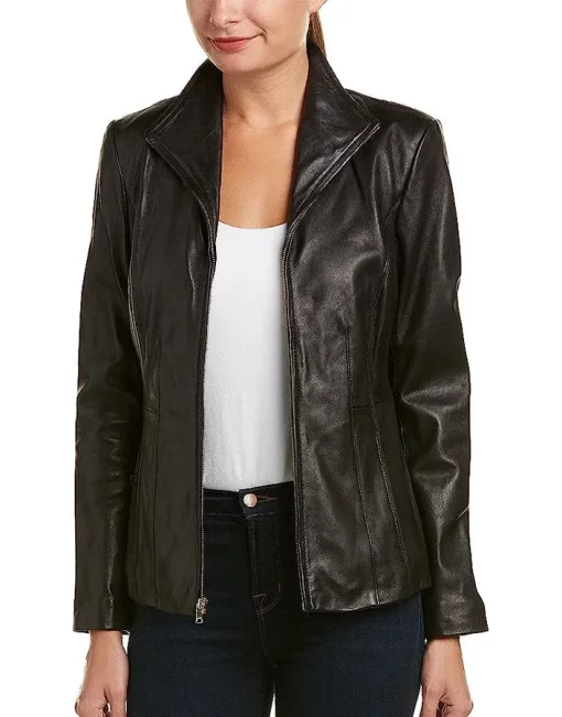 womens-black-faux-leather-wing-collared-jacket