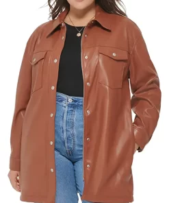 womens-brown-faux-leather-belted-shirt-jacket