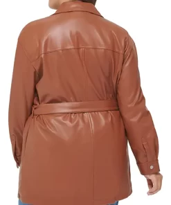 womens-brown-faux-leather-belted-shirt-jacket