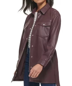 womens-burgundy-faux-leather-belted-shirt-jacket