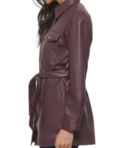 womens-burgundy-faux-leather-belted-shirt-jacket