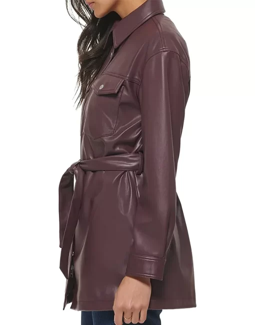womens-burgundy-faux-leather-belted-shirt-jacket