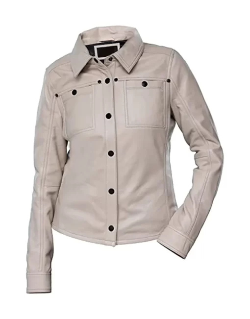womens-button-front-shirt-collar-beige-faux-leather-jacket