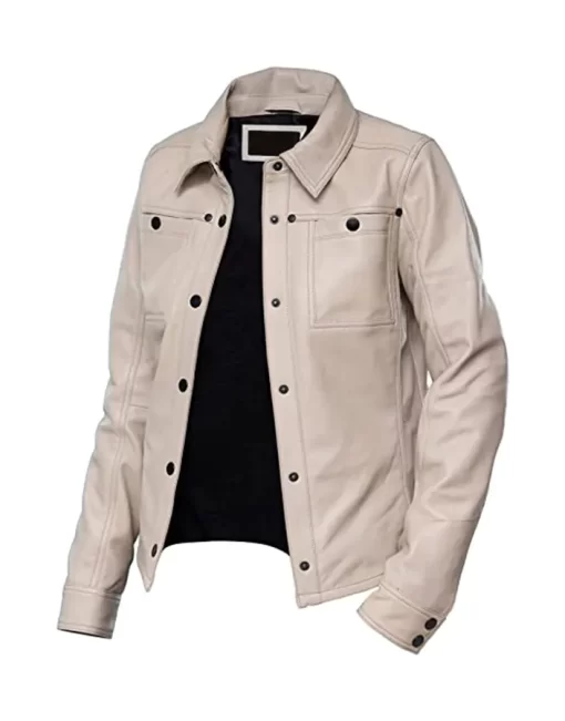 womens-button-front-shirt-collar-beige-faux-leather-jacket
