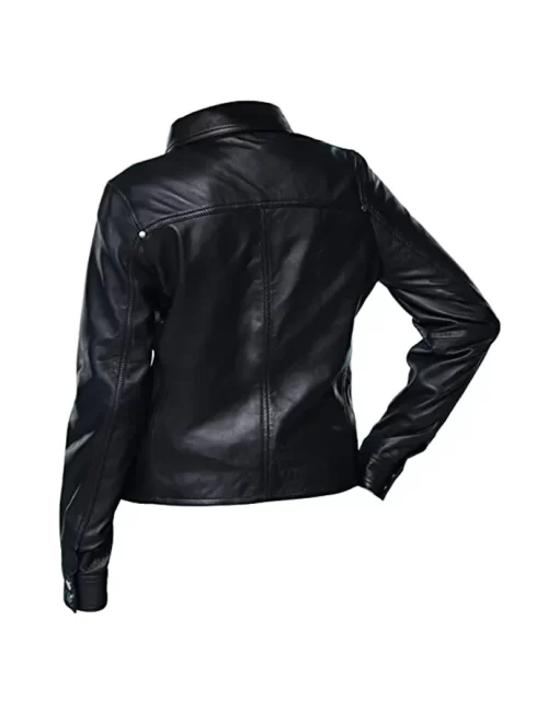 womens-button-front-shirt-collar-black-faux-leather-jacket
