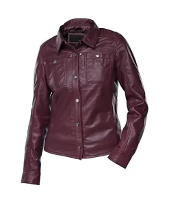 womens-button-front-shirt-collar-burgundy-faux-leather-jacket
