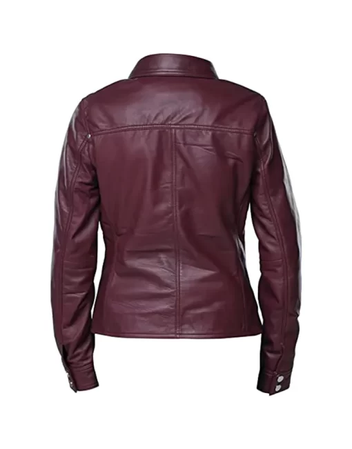 womens-button-front-shirt-collar-burgundy-faux-leather-jacket