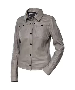 womens-button-front-shirt-collar-grey-faux-leather-jacket